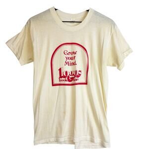 Vintages 70s 80s Spruce Grow Your Mind Logos Book Store Tee Shirt - L 42-44